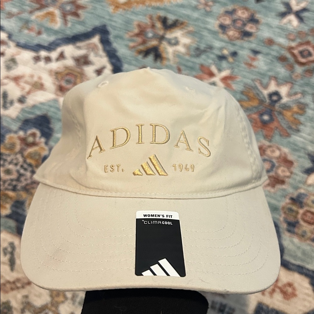Adidas Cream Cap with Gold Embroidery